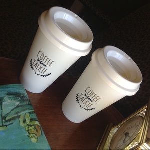 Pair if 16 oz "coffee before talkie" tumblers